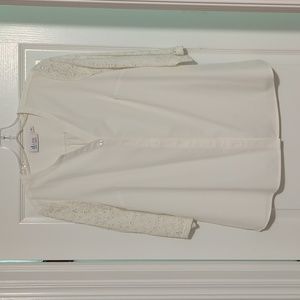 Women's Button Top with Lace 3/4 Sleeves